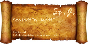 Szoldán Jenő névjegykártya