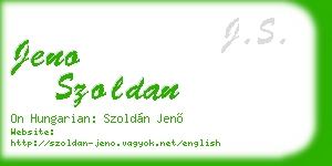 jeno szoldan business card